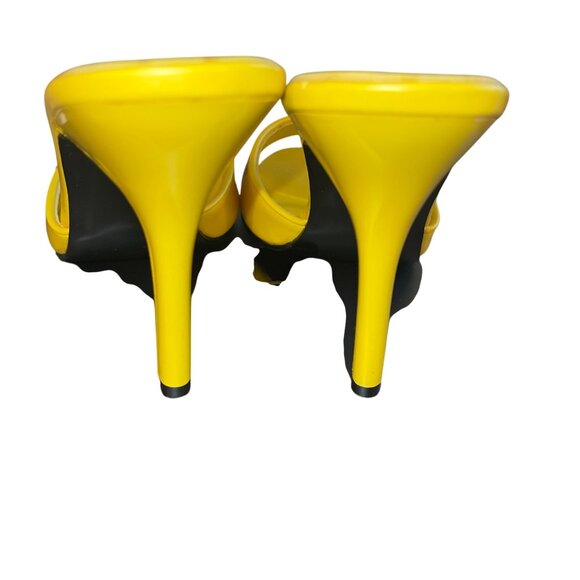 Fredericks of Hollywood Vintage 1990s Womens Mule Stiletto Size 7.5 Yellow New - Picture 5 of 8